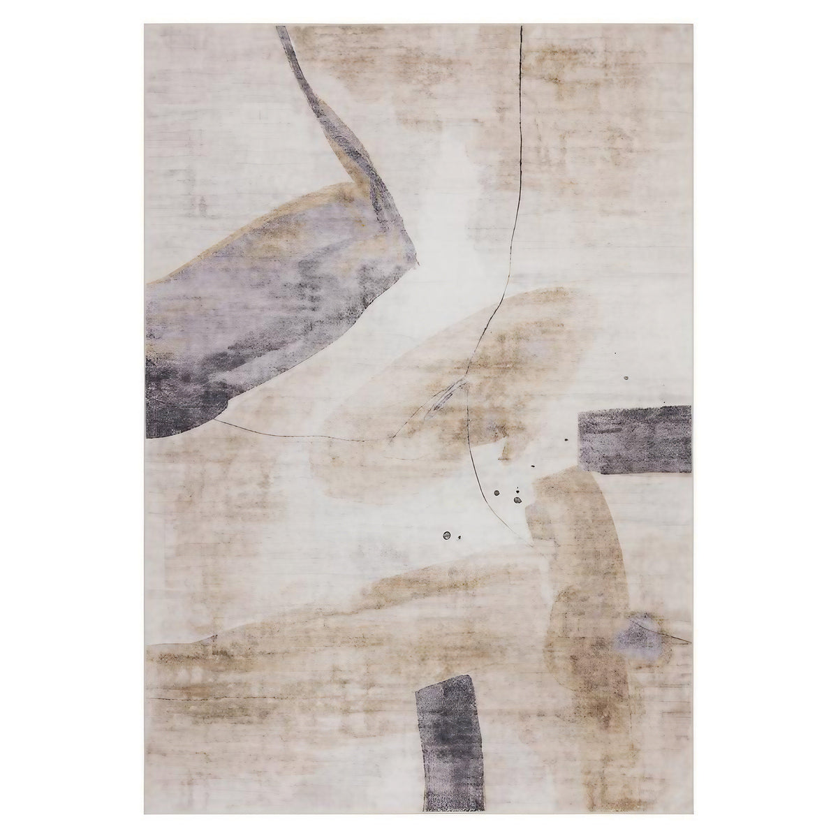 Tapis Millau, coloris ivoire et gris, vue de dessus