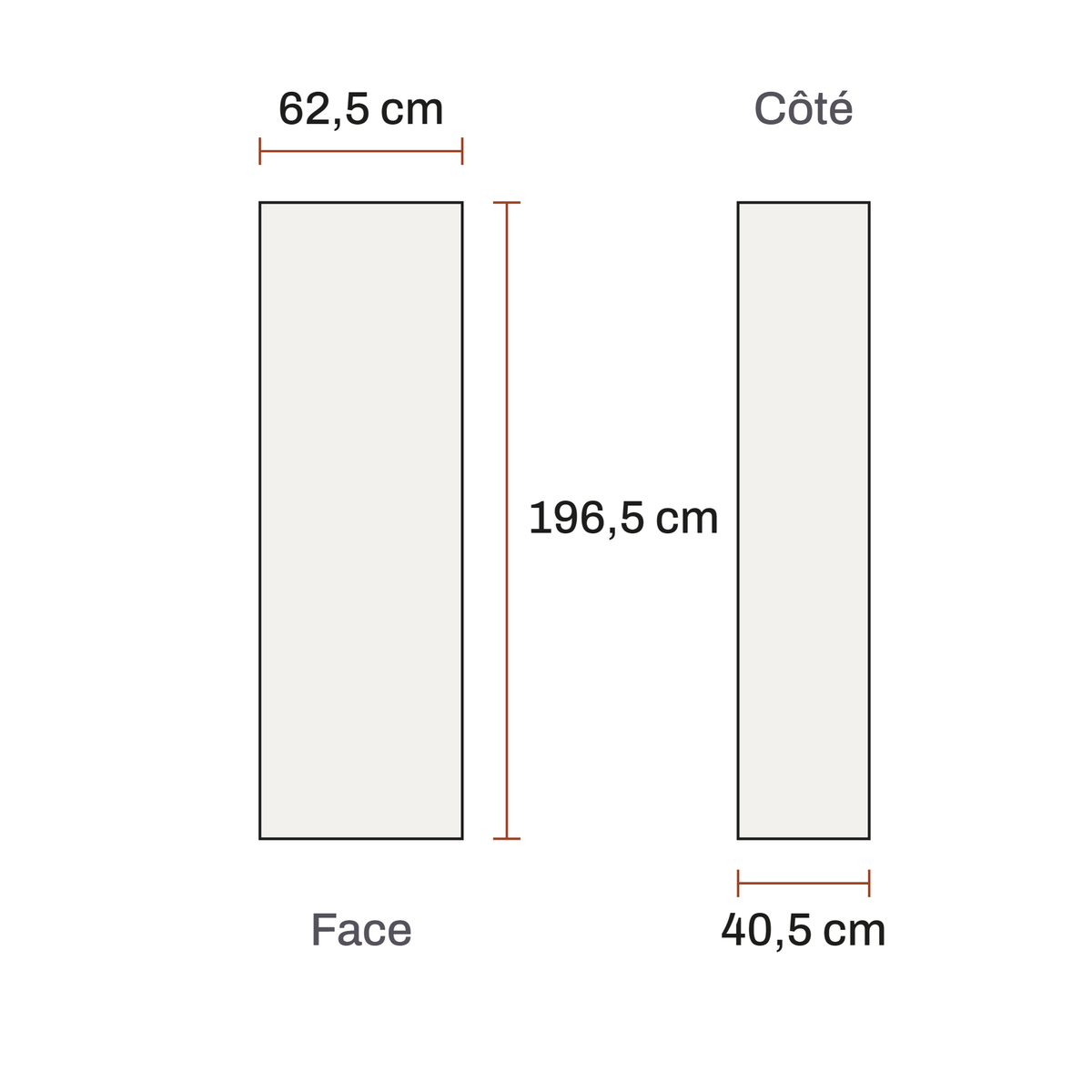 Dimensions de Vitrine Margot