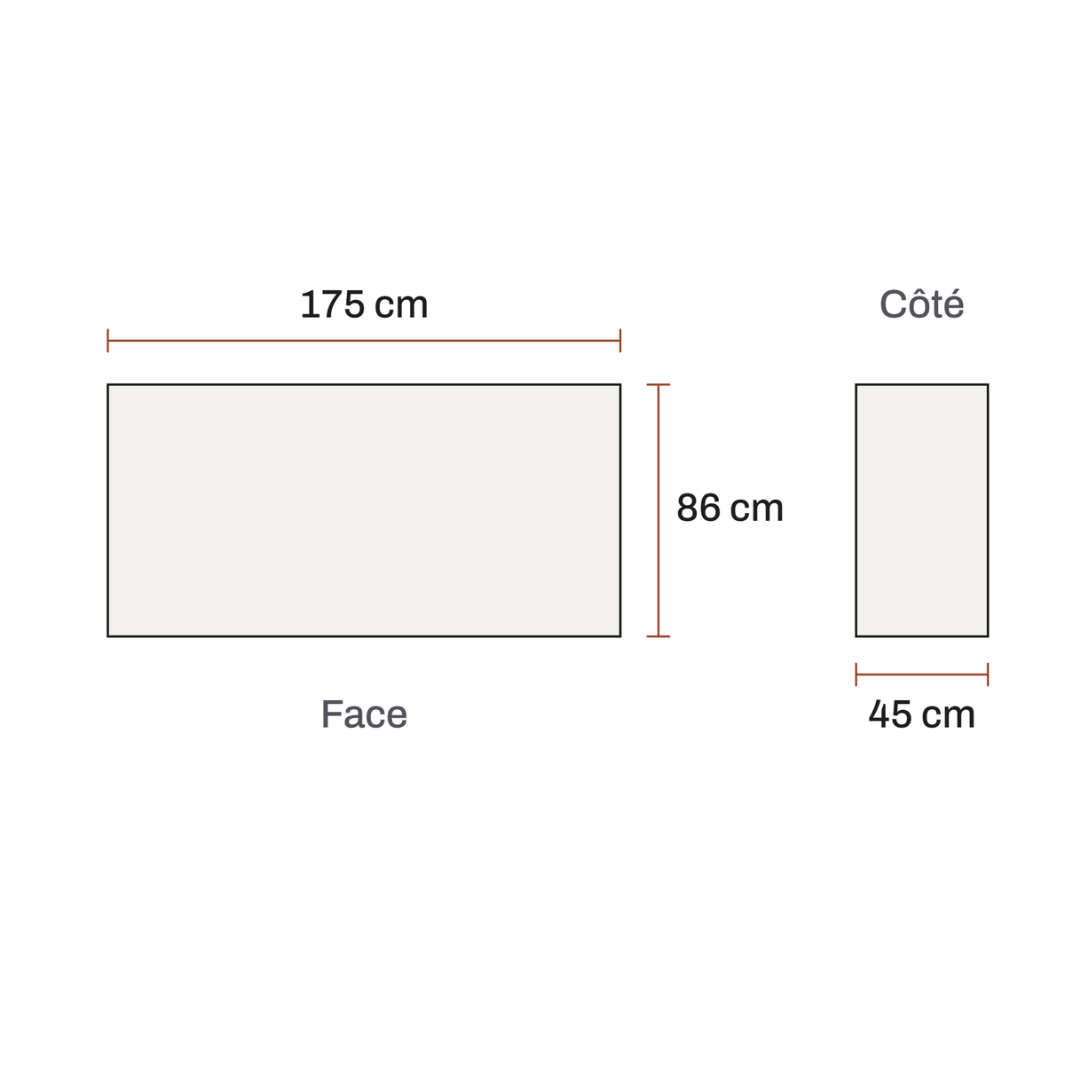 Dimensions de Buffet Armand 2 portes